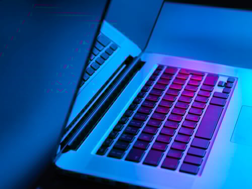 Open laptop viewed from side