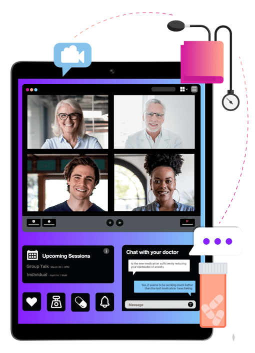 Healthcare video conversation on tablet device